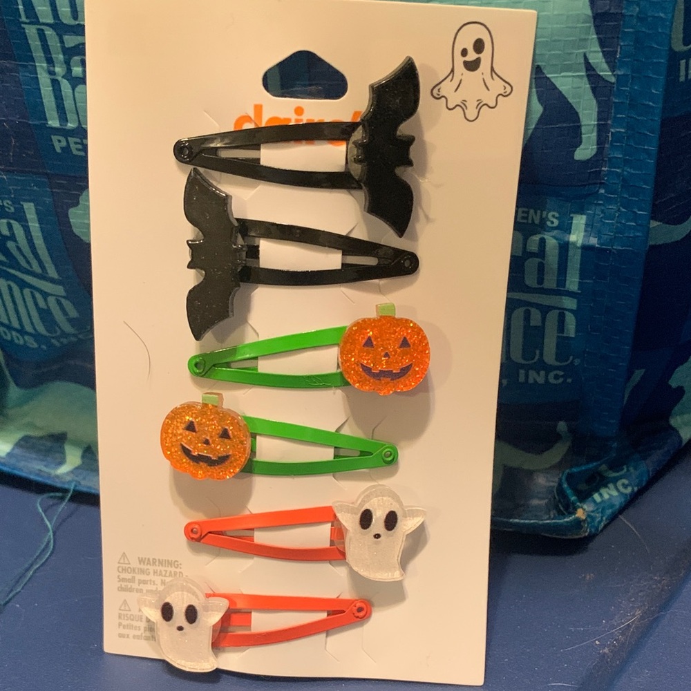 Claire's Halloween Hair Clips - Black, Orange, Green, White